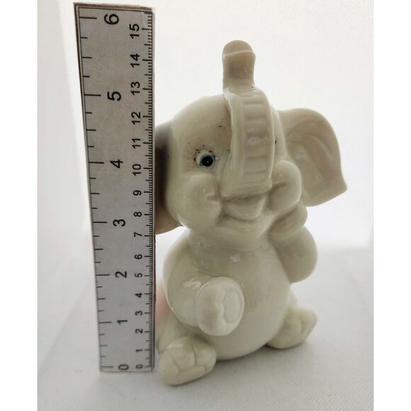 BANK-Smiling Elephant-Trunk Up-Cream-Vintage-Ceramic-Stopper - Picture 14 of 16